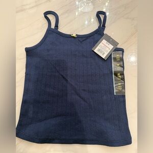 Navy Blue Ribbed Tank Top…#650